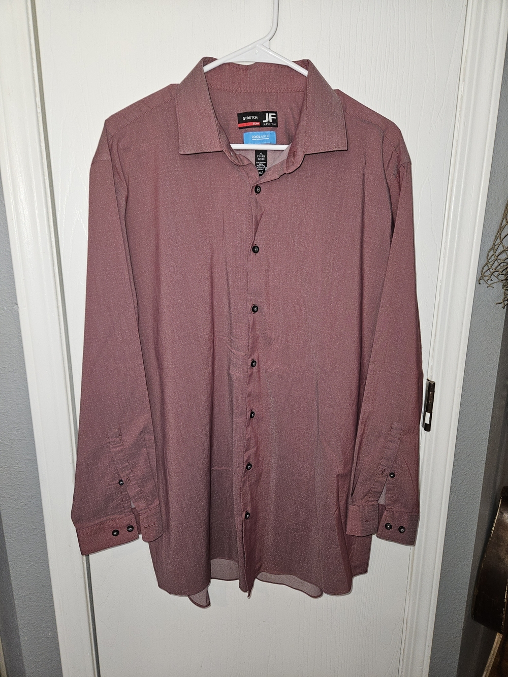 jf j.ferrar Men's Long-Sleeve Button-Down Shirt - Mauve